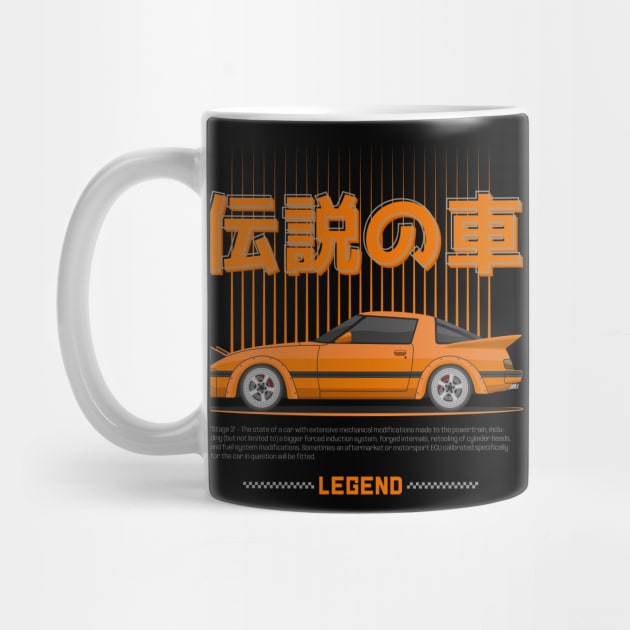 Midnight Racer Orange RX 7 FB JDM by GoldenTuners